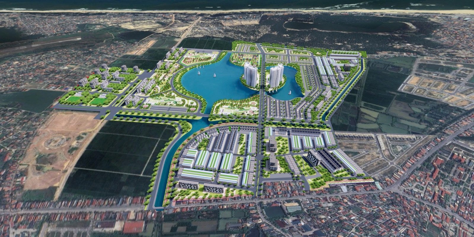 Phối cảnh toàn cảnh quần thể Sun Group Đồng Hới