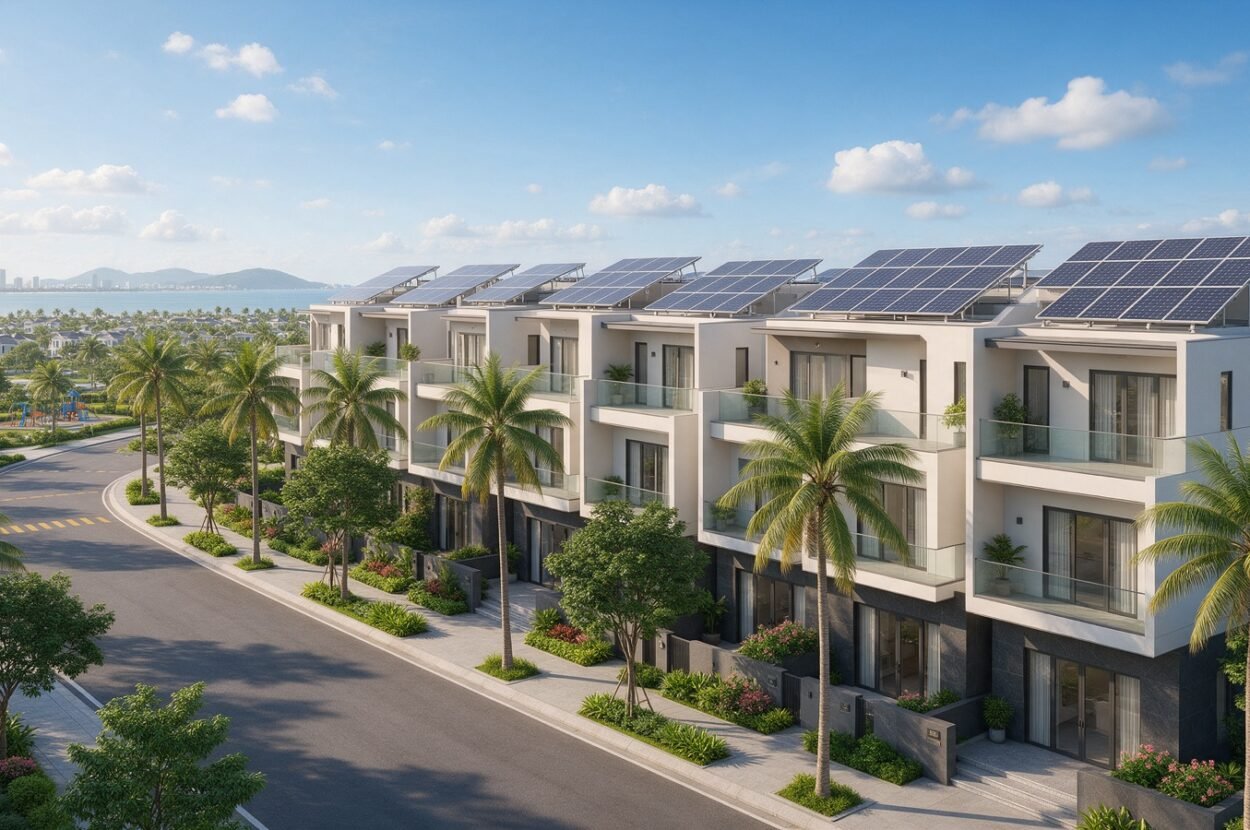 Điện năng lượng mặt trời áp mái tại Nhật Lệ Green Park (ảnh minh họa)
